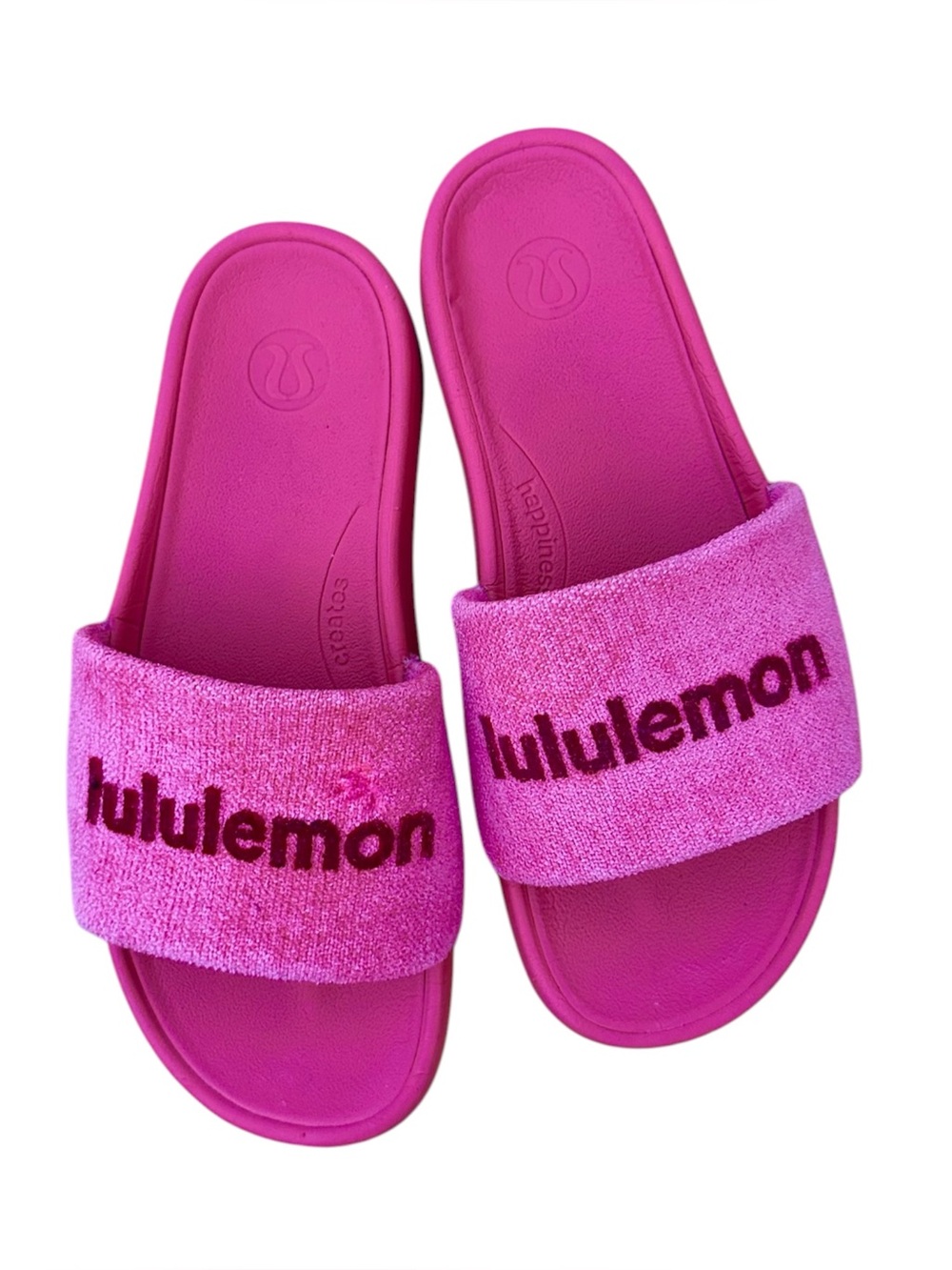 Lululemon Womens Restfeel Terry Slide Size 8 Pink Raspberry